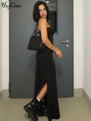 Hugcitar Black Strapless Long Sleeve Sexy