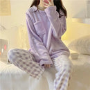 Fleece Thick Warm Women's Pajamas Set Winter