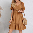 Vintage Solid Elegant Women Dress