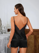 Sexy Pajama Sets Backless Deep V