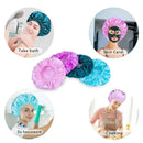 4 PCS Reusable Double-Layer Waterproof Shower Caps for Women